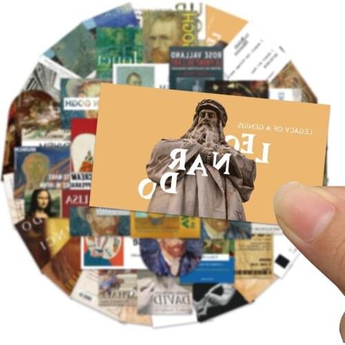 10/50pcs/set The Painting of Van Gogh PVC Waterproof Stickers for Luggage DIY Scrapbooking Bullet Journal Stationery Sticker