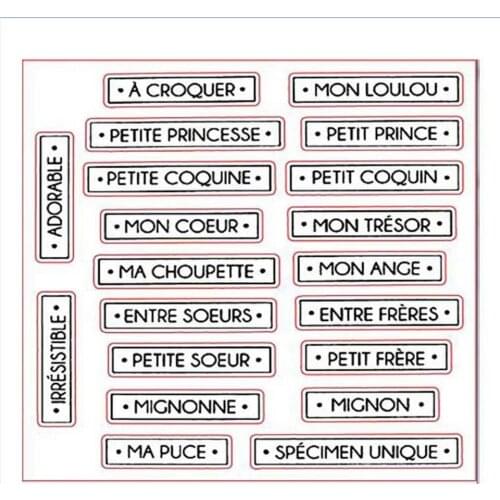 14*14 New Arrival French Words Clear Stamp Transparent Silicone Seal for DIY Scrapbooking Photo Album Decoration Stamp Sheet