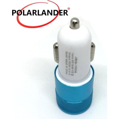 2 rapid-charge Car Charger DC 12V-24V Mini 2 Colors to option Black Silver Golden For Normal USB phone Aluminium Dual USB