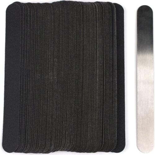 200Pcs Black Self-adhesive Replacement Nail File Sandpaper With Metal Handle Grinding Polishing 100/180/240 Manicure Nail Supply