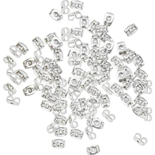 200 Pieces Copper Plated 0.43 inch Earring Backs Ear Stud Earrings Butterfly Backs DIY Earring Finding