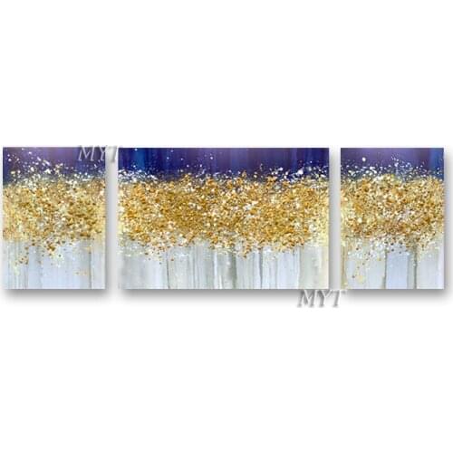 3PCS 1 Set Golden Tree New Handmade Modern Abstract High Quality Oil Painting Abstract On Canvas Paintings Decor Oil Paintings
