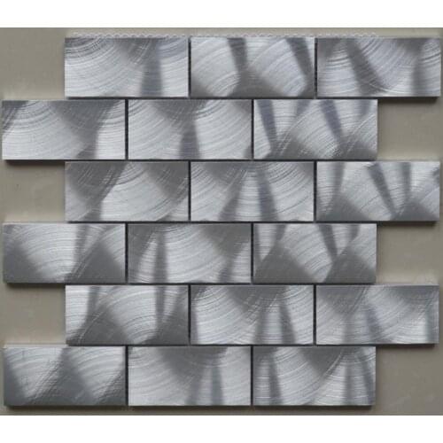 Aluminum alloy metal strip mosaic tiles HMM1003 for backsplash kitchen wall sticker bathroom floor tile free shipping