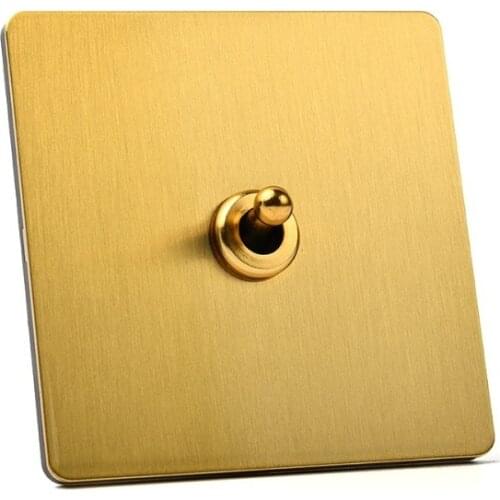 Antique Brass brushed Panel Toggle Switch Retro Wall Switch 1 GANG/ 2 GANG/ 3 GANG