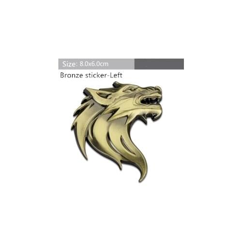 Free shipping Chrome Sticker Car Front Hood Grill Badge Grille turning logo Wolf head Emblem Logo stickers Auto accessories