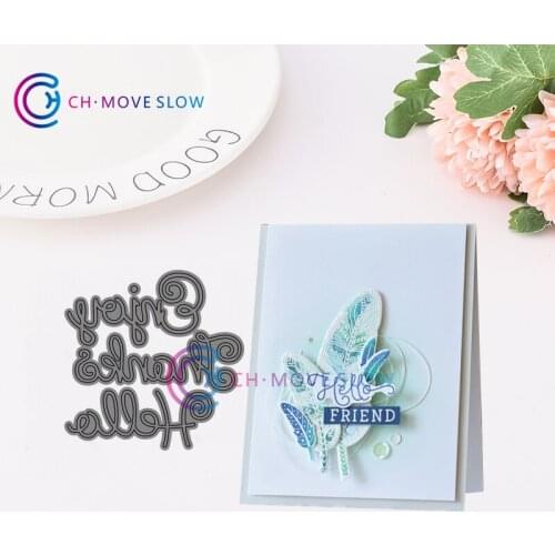CH Bloomin' Cute Sentiments Metal Cutting Dies Embossing Scrapbooking Stencil Craft Cut Dies For DIY Card Crafts Handmade