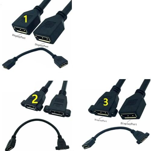 DisplayPort to displayport Female to Female Extension Cable Display Port with panel mount Screw 2K*4K for display.Projector