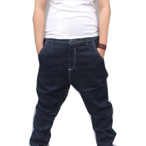Retro Japanese jeans mens wide-leg baggy pants black blue hip-hop style