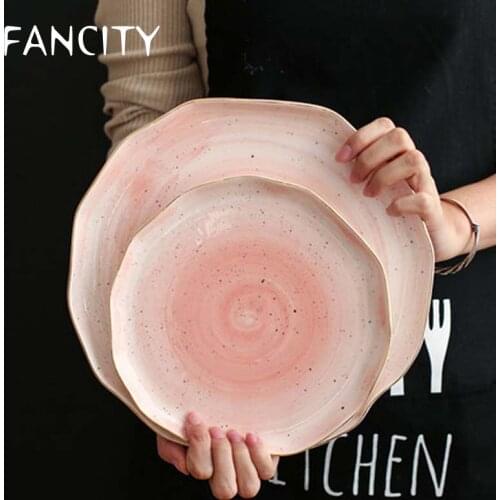 FANCITY Japanese Phnom Penh Plate Dish Plate Home Dining Plate Creative Western Cutlery Steak Plate Fish Plate Dumpling Plate Di