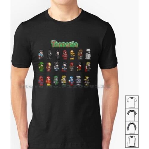All Bosses Terraria Sandbox Game T Shirt 100% Cotton Action Adventure Sandbox Armor Terraria Terraria Fishing Solor Terraria