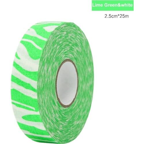 COLDINDOOR 2Pc Hockey Stick Tape 2.5cm x 25m Multipurpose Colorful Sport Safety Cotton Cloth Enhances Puck Handling Elbow G