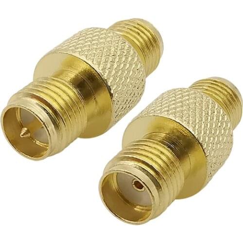 1Pcs Connector SMA Female to RP SMA Female Jack (Male Pin) Straight High frequency Coax RF Coaxial Adapter Coupler Brass