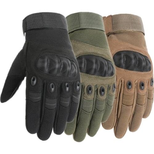Lightweight Carbon Fiber Tactical Gloves Military Touch Screen Shooting Anti-Skid Bicycle Hard Knuckle Full Finger Combat Gloves