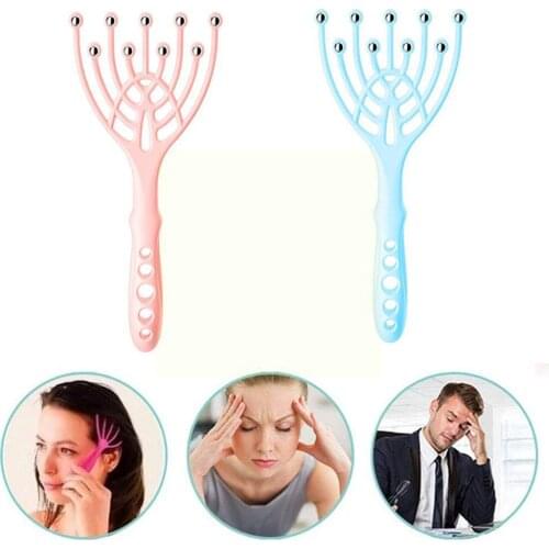Massager Scalp Neck Comb Roller Five Finger Claws Ball Hand Steel Hair Spa Care Growth For Hair Held Relax Stress Reli Z9m2