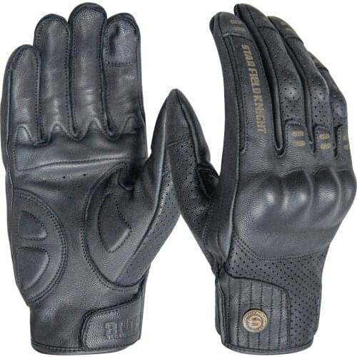 SFK retro breathable goatskin locomotive gloves motorcycle riding gloves retro modified touch screen gloves four seasons