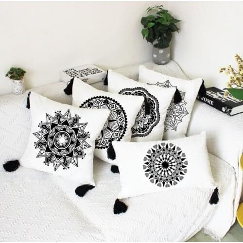Mandala Cushion Cover Tassel Pillow Cover Home Sofa Living Room Decorative Pillows Housse De Coussin 45x45 Coussin Boheme