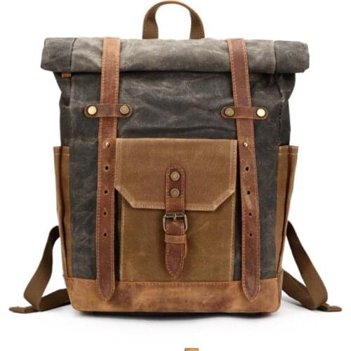 2021 New Large Capacity Retro Backpack Outdoor Sports Bag Tactical Backpack Running Bag Waterproof Canvas Bag Camera Backpack