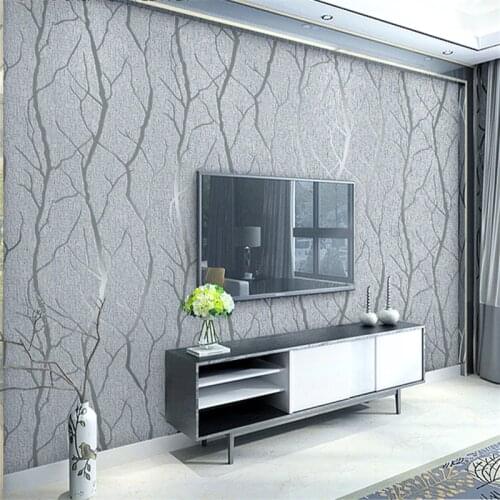 Beibehang Modern Simple Bedroom Wallpaper 3D Stereo Prunus Stripe Deer Collage Living Room TV Background walls 3d Wallpaper roll