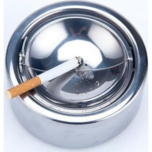 Stainless Steel Smoke Dish Holder Windproof Round Ashtray with Cover Round Ashtray
