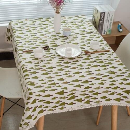 Hotel Printed Christmas Tree Tablecloth Romantic Home Wedding Party Lace Table Mat