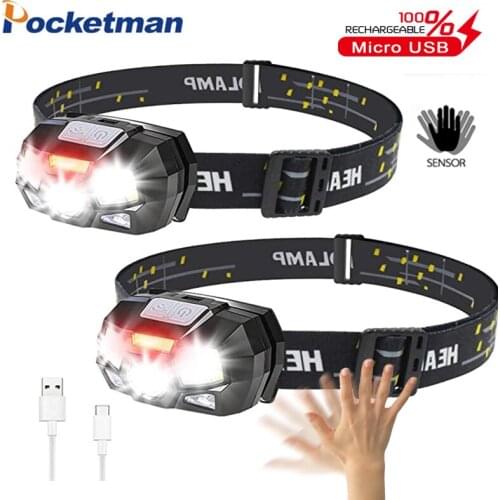 80000 Lumen LED Headlamp XPE+COB Motion Sensor Hard LED Head Lamp Bright Headlight Built in Battery Waterproof Work Lamp Lantern