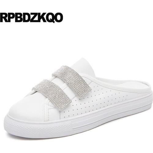 Sandals Trainers Women Hollow Out Sneakers Rhinestone Crystal Flats Designer Shoes China Slippers White Casual Mules Diamond