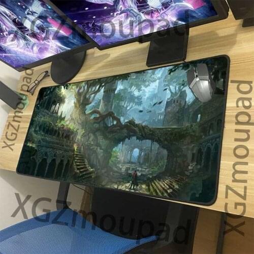 XGZ Large Mouse Pad Black lock edge watercolor HD game mouse pad landscape office computer custom logo table mat rubber anti sli