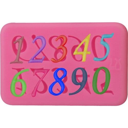 0-9 Number DIY Fondant Cake Decorating Tools Silicone Molds For Dessert Decorator Polymer Clay Candy Chocolate Moulds