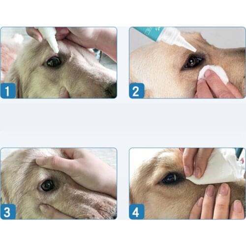 1Bottle 60ML Pet Eye Drops Dogs Cats Eyes Tear Stain Remover Dirt Eliminate Care GXMA