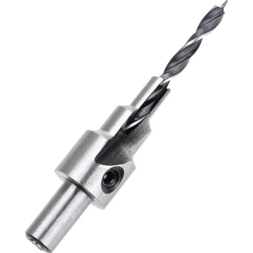 1Pc 4mm 6mm Carbon Steel Drilling Countersink 3 Step Pilot Drill Bits Reamer Screw Woodworking Chamfer 8mm Round Shank