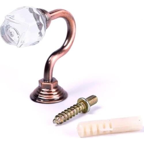 1pc Crystal Hook U-shaped Curtain Hook Window Screen Hook Accessories Hook Cloakroom Hook Home Decoration