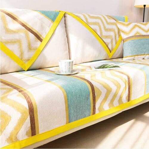 1 Piece Sofa Cover Chenille Jacquard Sofa Towel Four Seasons Non-slip Modern Slipcover Corner Towel Mats