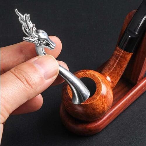1pc Luxury Silver-plated Elk Pipe Pressing Rod Deer Grinding Cigarette Press Multifunctional Cigarette Tobacco Pipes Accessories
