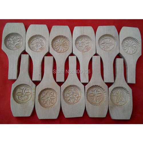 1 PCS Mid-Autumn Festival moon cake mould hand-carved wooden biscuit mold kitchen tools