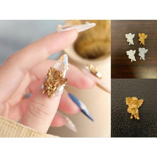 20Pcs 3D Nail Art Accessories Angel love Nail Art Decorations DIY Crystal Gemstone Rhinestone Beads nail decals 146-16 (14-17mm)