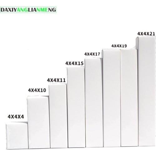 50pcs/lot 4x4x4cm-15cm 10sizes 350gsm White cardPaper Box DIY Lipstick Perfume & Oil Bottle packaging boxes DIY packing box