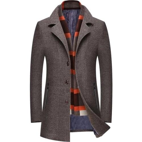 2020 New Arrival Winter High Quality Wool Casual Trench Coat Men,mens Thicked Wool Jackets ,plus-size M-XXXL