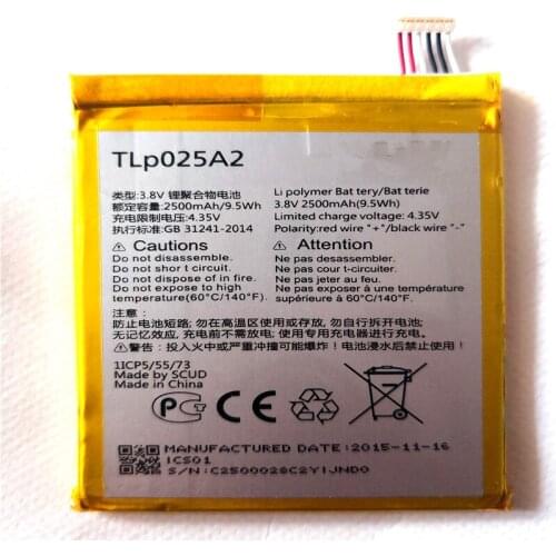 2500mAh TLp025A2 Battery For Alcatel One Touch 2 (5) Premium OT-7044X OT 7044X 7044A 7044Y With Tools