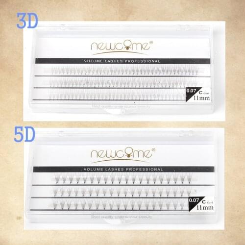 3D 5D Pre Made Fans for Volume Eyelash Extension Bundles Individual Bloom Cilia Cluster Beams Short Stem Pre-made Fans Lash