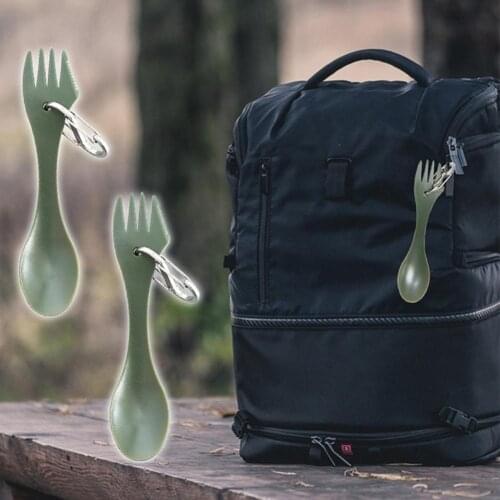 5Pcs Practical Functional Multi Flatware Spork Combo Set Plastic Spork Camping Utensil Heat Resistant for Climbing