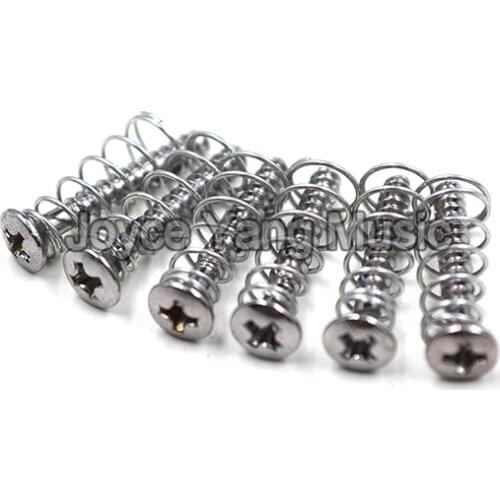 Niko 50pcs Chrome Single Coil Pickup Screws&Adjust Height Springs For Fender Strat Style Electric Guitar Pickups