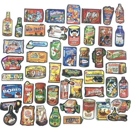 50 Pcs Hand Drawing Watercolor Cute Food and Drink Decorative Stickers Notebook Planner Scrapbooking, DIY Paper Sticker