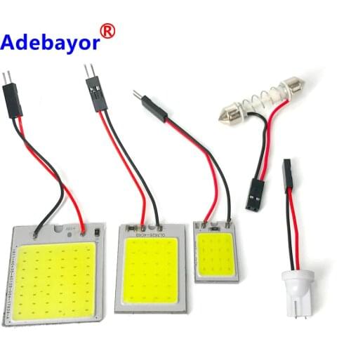 100pcs T10 Festoon W5w Cob 24SMD 36SMD 48SMD Car Led Vehicle Panel Lamp Auto Interior Reading Lamp Bulb Light Dome DC 12v White
