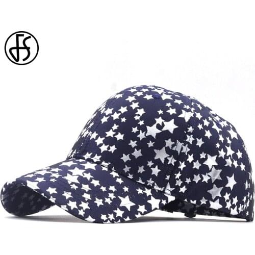 FS 2021 Summer Star Baseball Cap For Women Men Casual Travel Curved Eaves Hip Hop Caps Navy Gray Cotton Golf Hat Casquette Homme