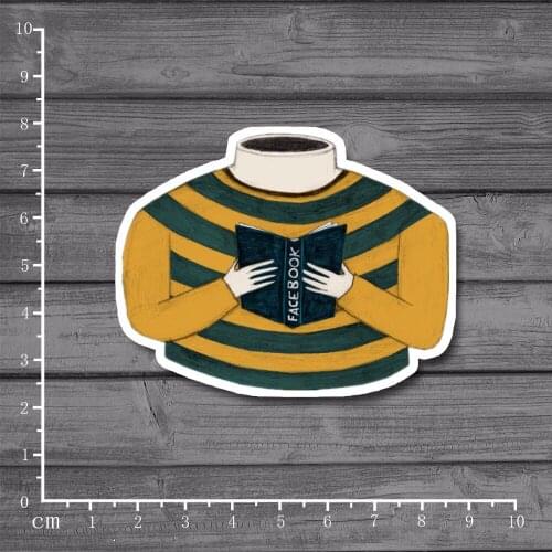 Headless man reading Scrapbooking Stationery Graffit Sticker for Laptop Phone Luggage Cartoon Pvc Waterproof Sticker[Single]