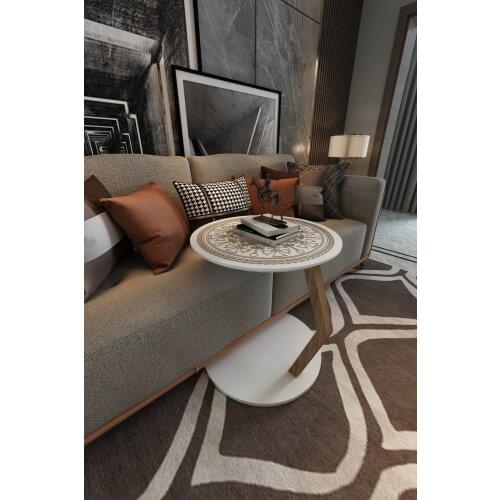 Home Walnut C Side Table Furniture Round Coffee Table for Living Room Small Bedside Table Design End Table Sofaside Small desk