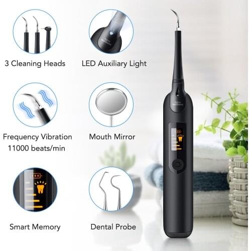 Electric Ultrasonic Sonic Dental Scaler For Whiten Teeth with LED Display Tartar Cleaner Tooth Calculus Remover Tool Kit