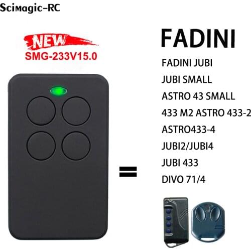 FADINI JUBI 433, DIVO 71/4 Garage Remote Control 433MHz Gate Key Fob Transmitter Rolling Code
