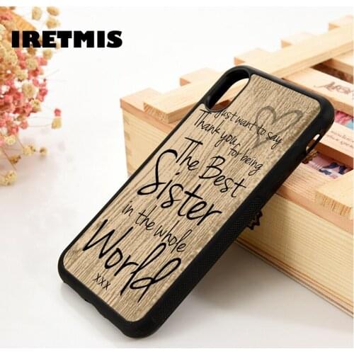 Iretmis 5 5S SE 6 6S Soft TPU Silicone phone case cover for iPhone 7 8 plus X Xs 11 Pro Max XR Worlds best sister quote phrase
