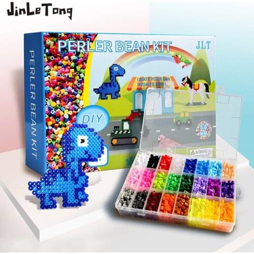 JINLETONG 8020Pcs Hama Beads 5mm Toy Kit 5mm fuse iron bead set 3D Puzzle DIY Toy Kids Handmade Educational Toy Gift